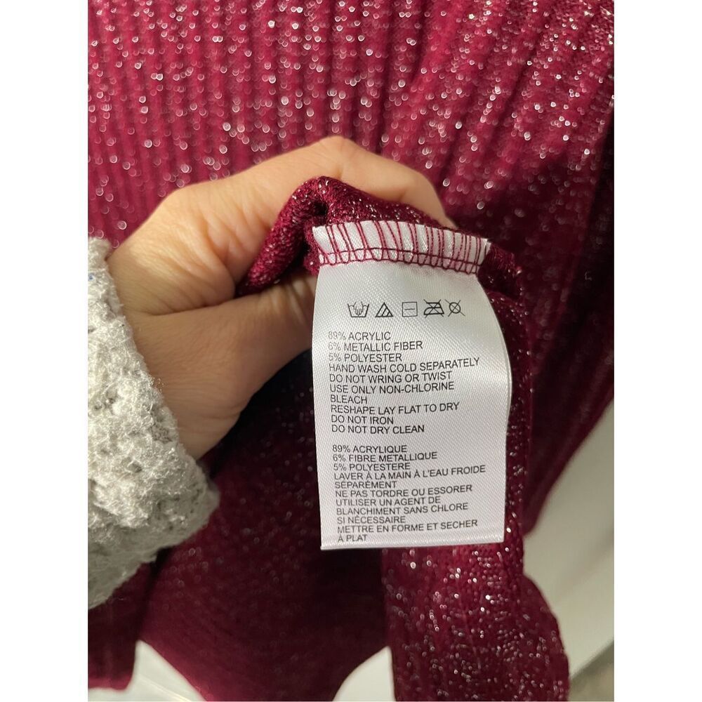 NWT Urban Outfitters Wine Burgundy Shimmer Mock Neck Long Sleeve Dress - Picture 8 of 9